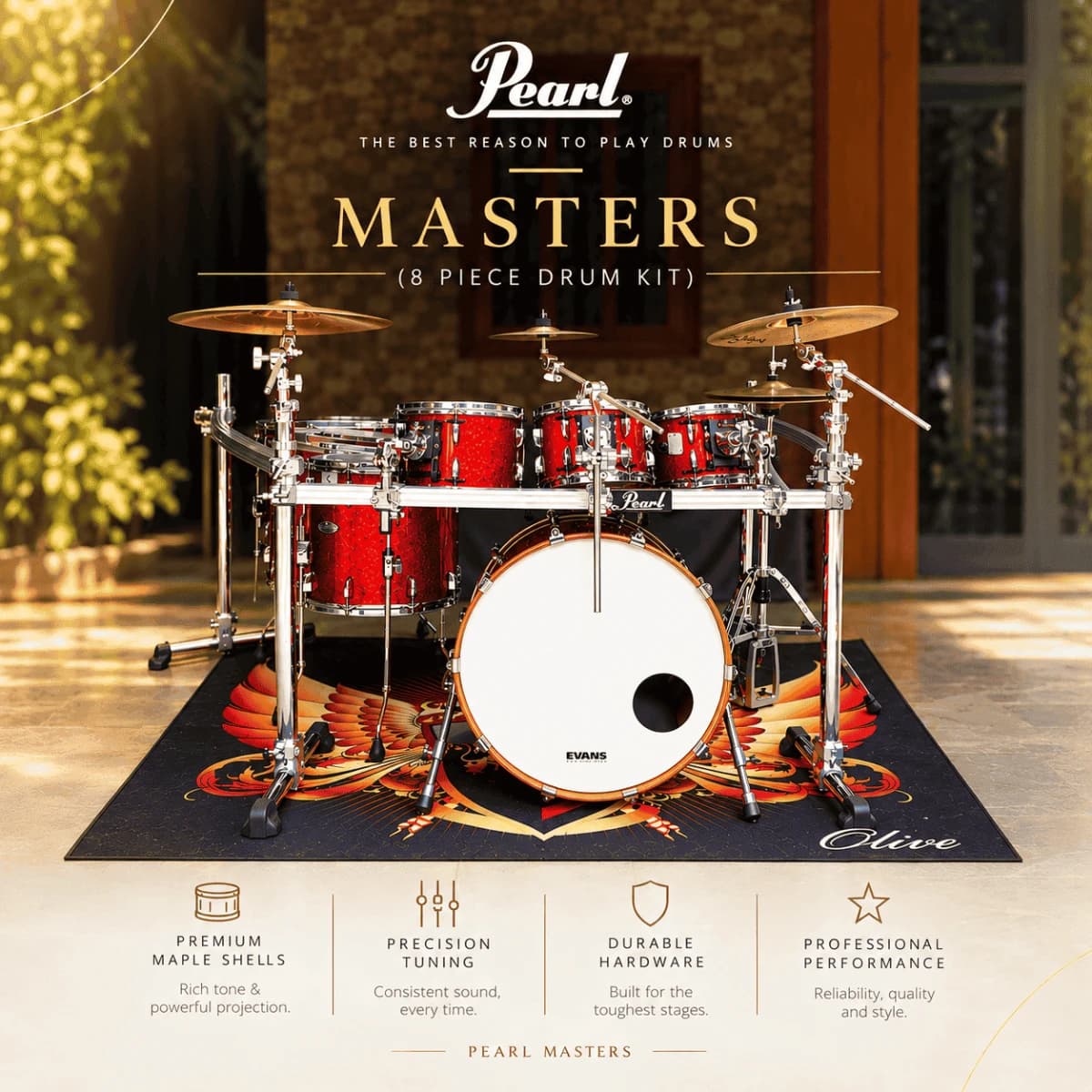 Pearl Masters 8-Piece Drum Kit